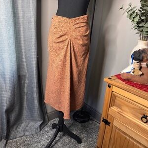 Nine West Light Brown Leopard Print Midi Skirt